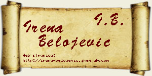 Irena Belojević vizit kartica